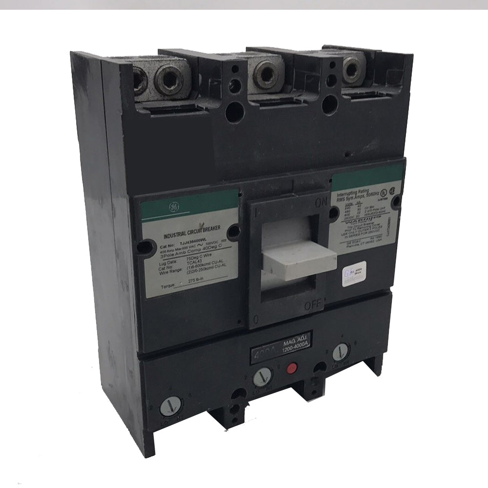 GE TJK436400 3 Pole 400 Amp 3 Pole 480 Volt Circuit Breaker
