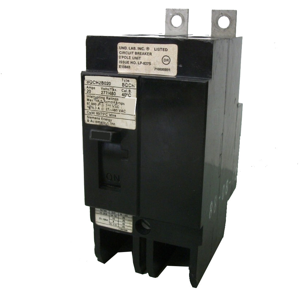 ITE BQCH 2 Pole 20 Amp BQCH2B020 480 Volt Bolton Circuit Breaker