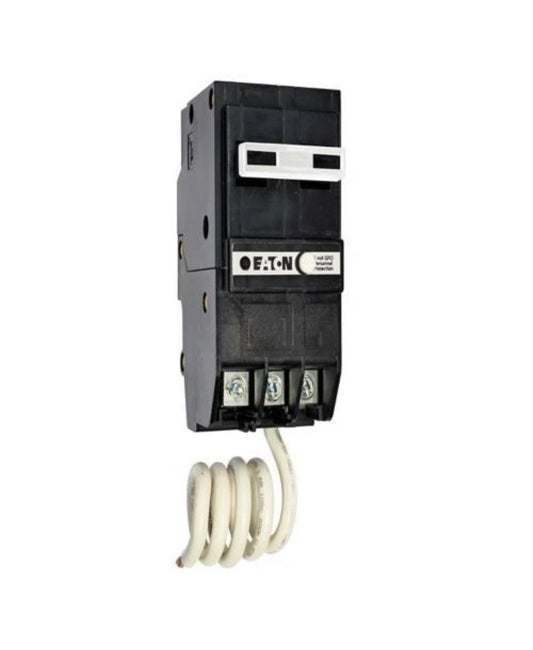 BRN215GF 2 Pole 15 Amps 120/240V Plug-In/Snap-On Ground Fault EATON Circuit Breaker