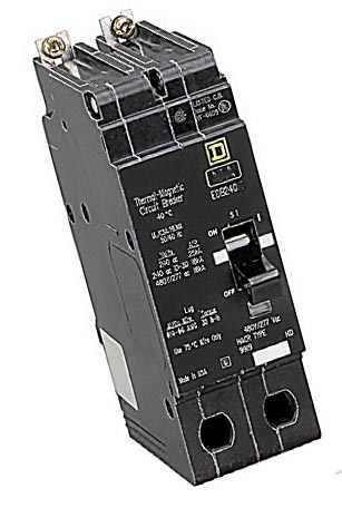EDB24030 2 Pole 30 Amp 277/480 Volt Bolt-on Square D Molded Case Circu ...